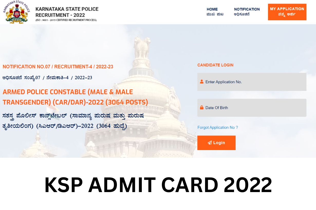 KSP Admit Card 2022