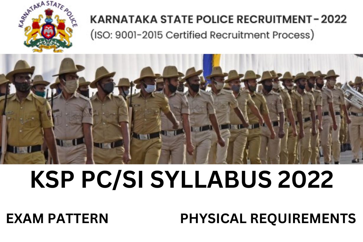 Karnataka Police Syllabus 2022 PDF, Constable, SI