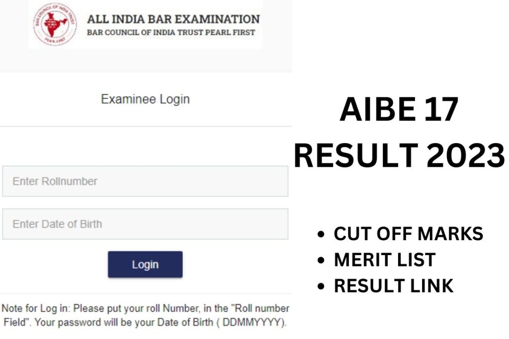 AIBE 17 Result 2023, Cut Off, Merit List