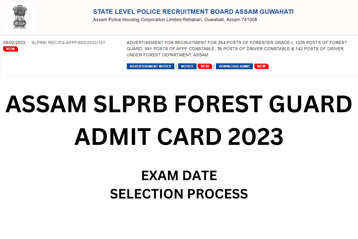 Assam SLPRB Forest Guard Admit Card 2023