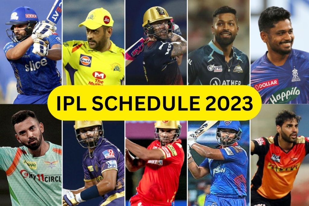 IPL Schedule 2023, Team List, Teams, Matches, Points Table, iplt20.com Time Table