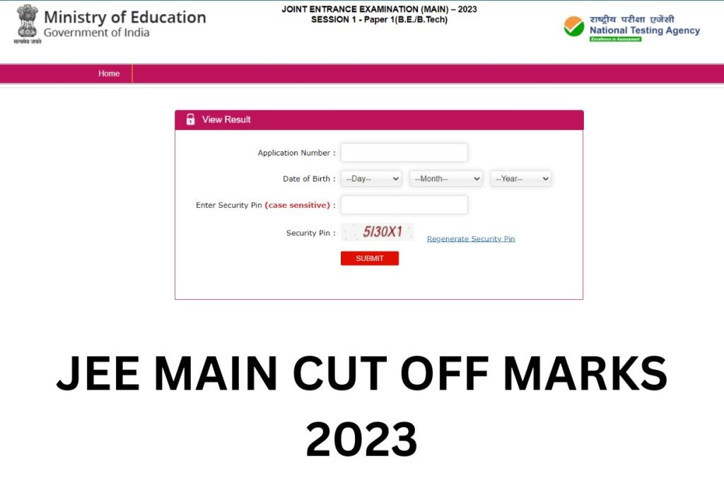 JEE Main Cut Off Marks 2023