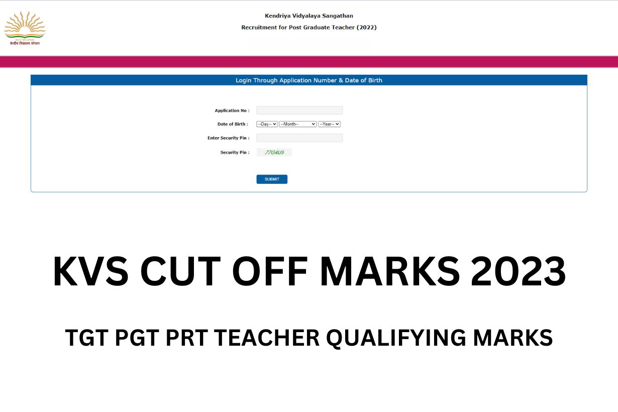 KVS Cut Off Marks 2023 TGT PGT PRT
