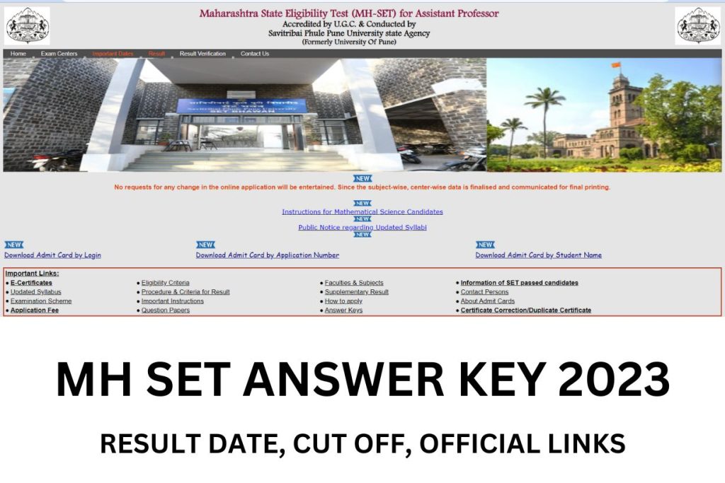 MH SET Answer Key 2023 - Maha SET Result Date, Cut Off Marks