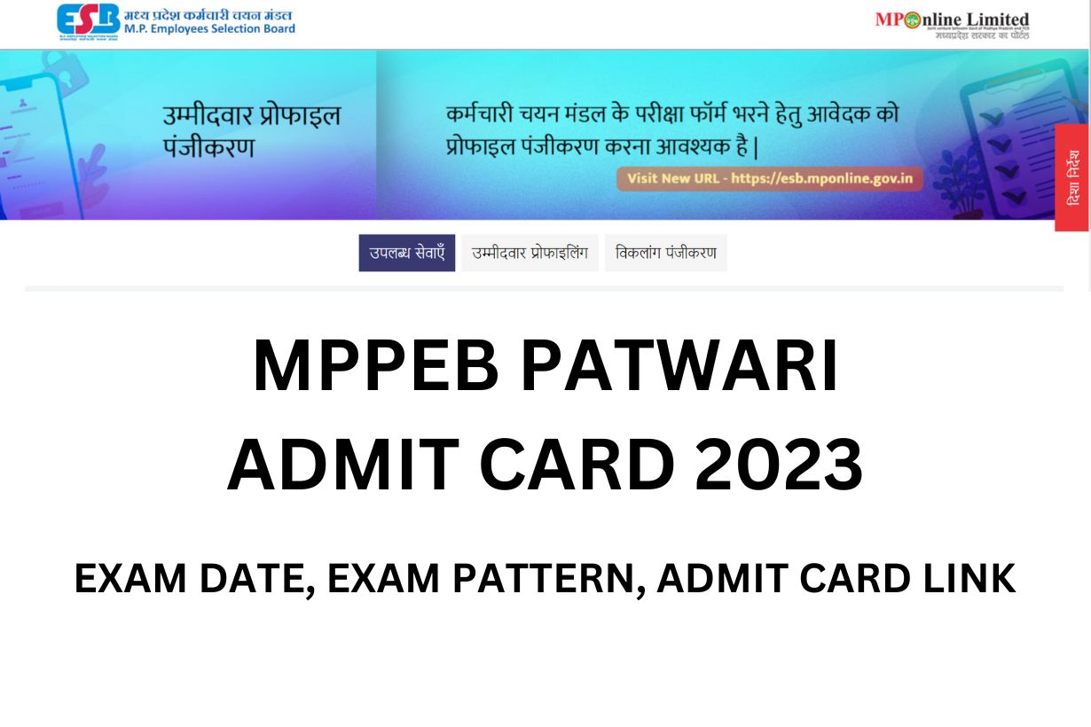 MPPEB Patwari Admit Card 2023, Exam Date