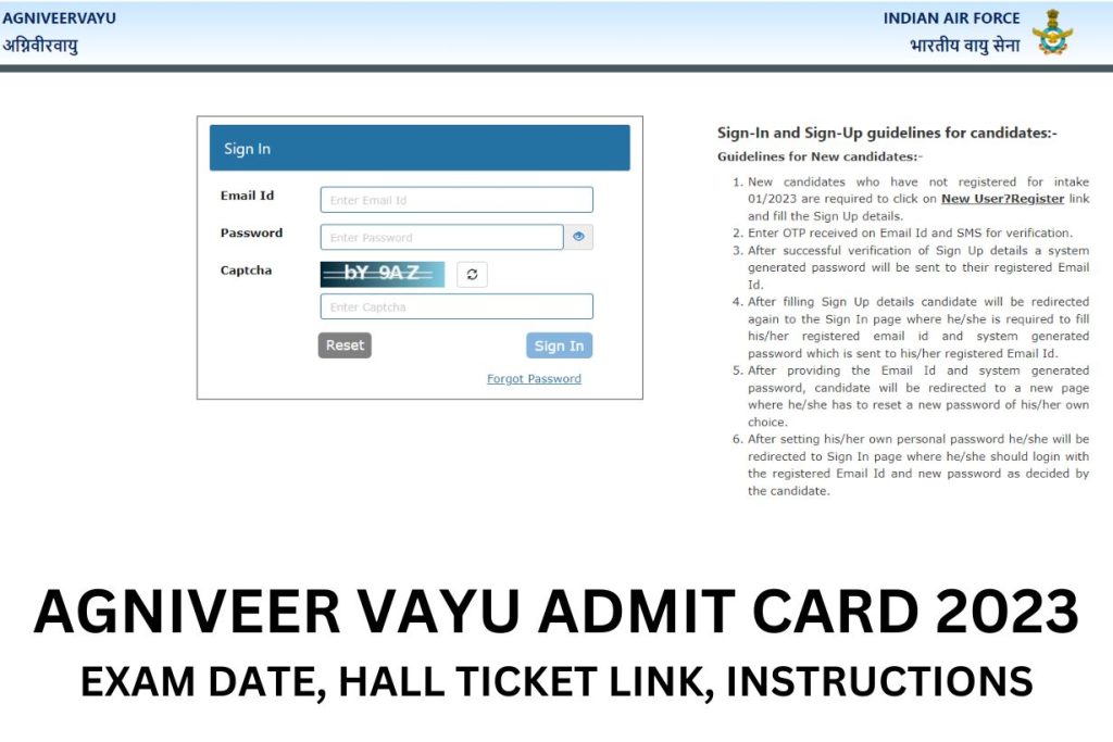 Agniveer Vayu Admit Card 2023 Exam Date