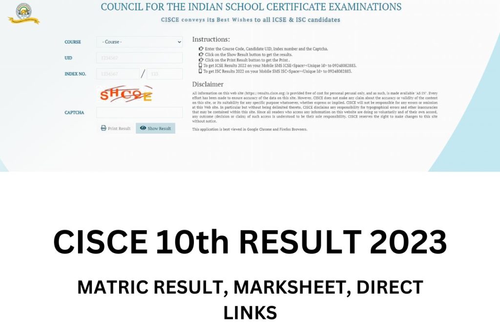 ICSE 10th Result 2023 Date, Toppers List, Mark Sheet