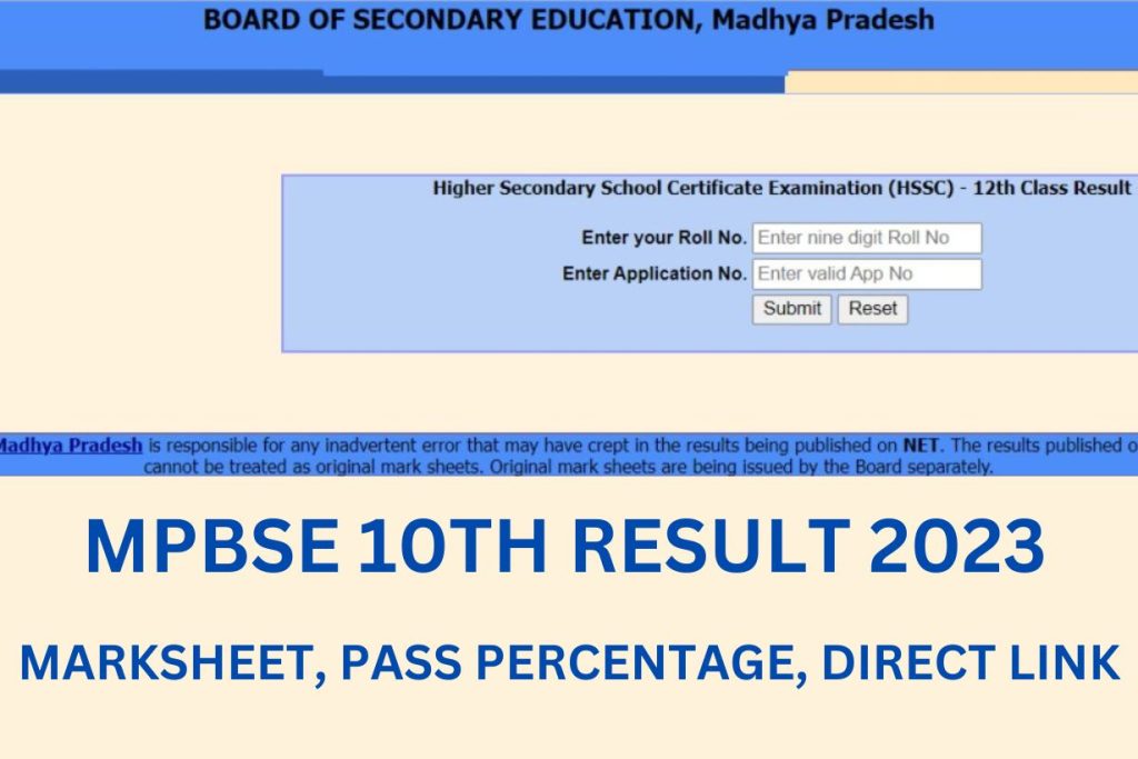 MPBSE 10TH RESULT 2023